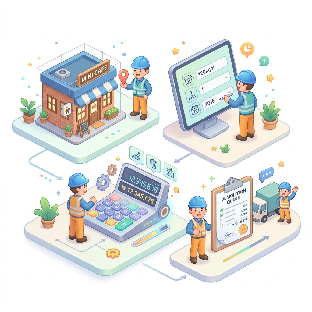 철거 견적 일러스트